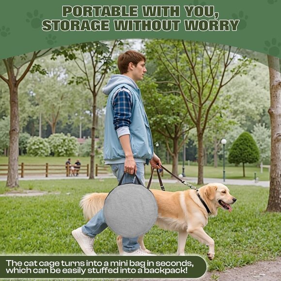 Portable Cat Playpen,Foldable Cat Cage,Enclosed Cat Tent for Indoor Outdoor - Picture 6 of 7